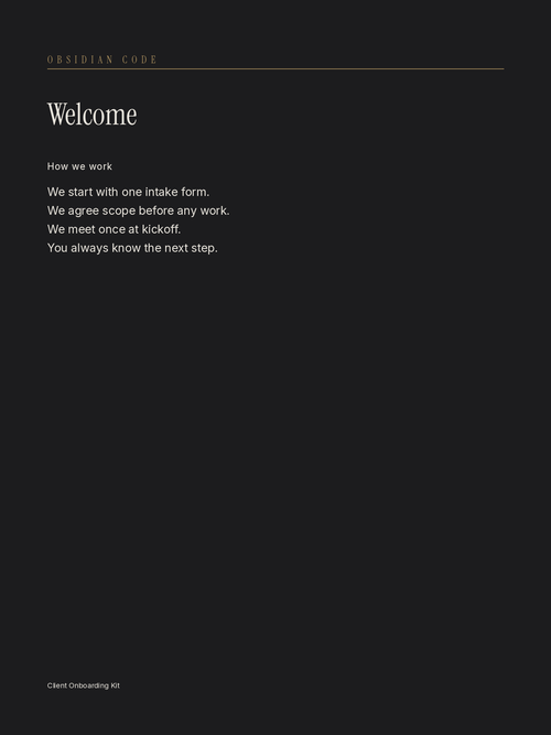 Welcome page