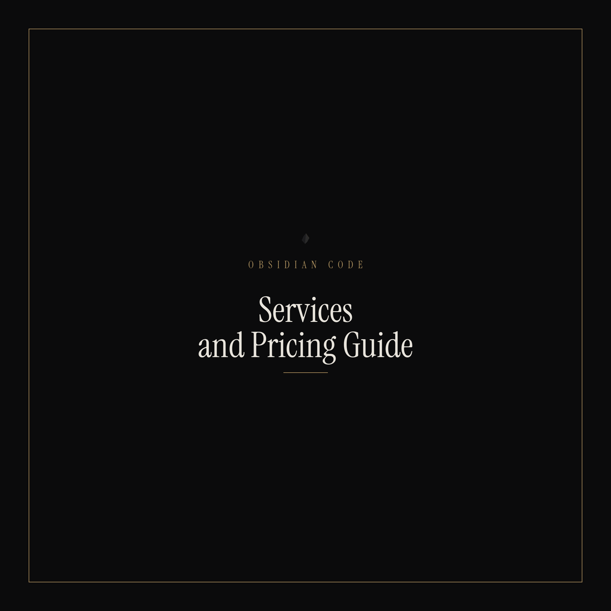 Cover of the Services and Pricing Guide
